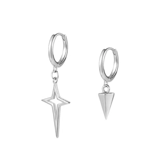 大唐国鼎 十字架星星不对称 合金 耳环 女款