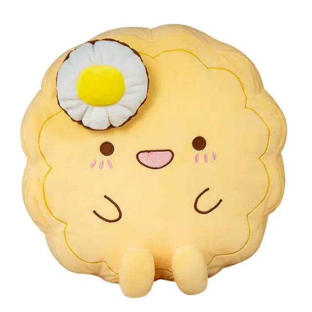 狐狸仙 卡通月饼抱枕 圆形中秋摆件 玩偶 毛绒公仔