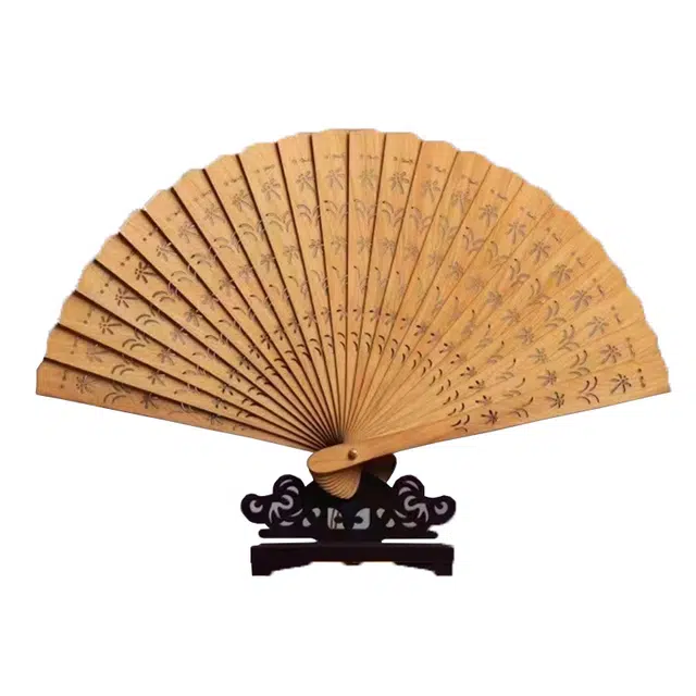 仙作美 夏季必备红木扇子 太行崖柏 苏扇手把件 男女同款情侣款 崖柏
