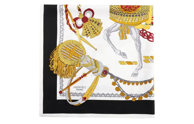 Hermes Percussionist Series 90cm Scarf Black Gold