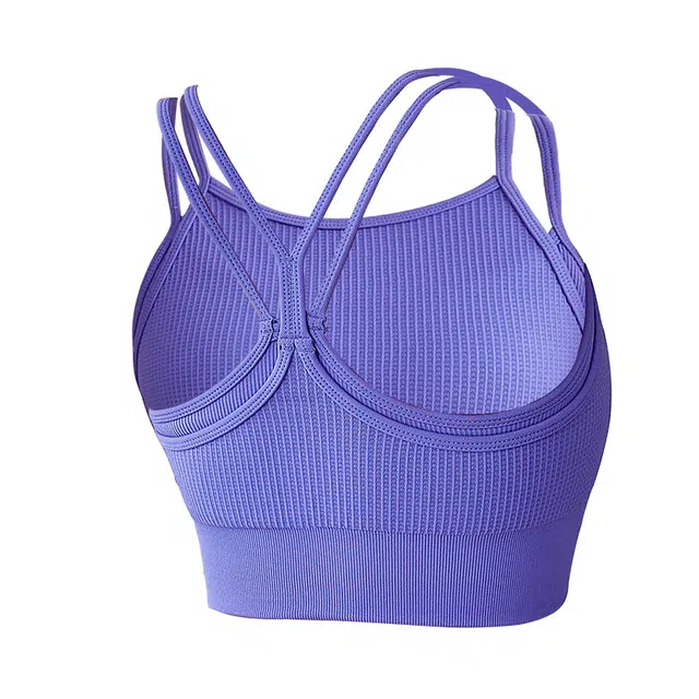 岚纹 纯色防震跑步训练中高度支撑运动内衣 女款