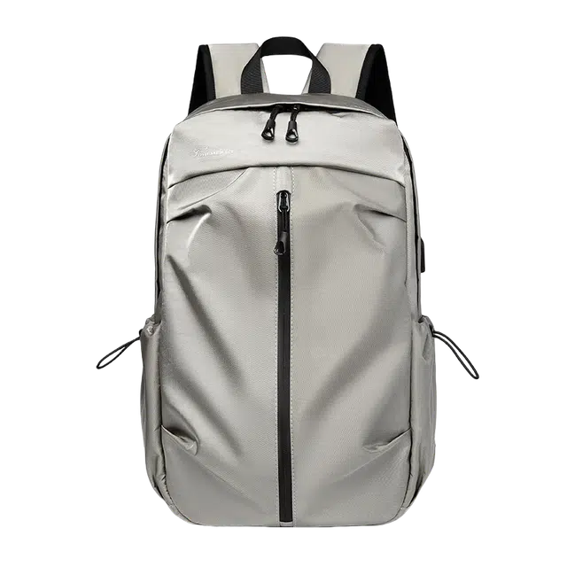 度森袋鼠 韩版背包男士商务休闲电脑包防水旅行包潮学生书包女 牛津布 双肩包 男女同款情侣款 黑色/灰色