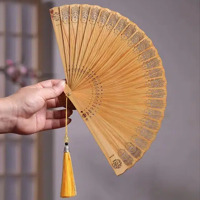 仙作美 国风苏扇孔雀开屏 太行崖柏 红木手把件 男女同款情侣款 崖柏