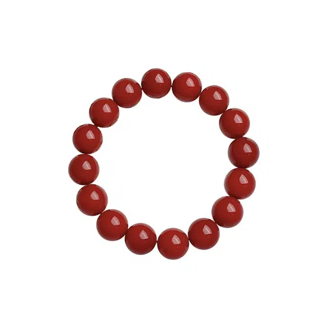 琉堇 中式本命年红色文玩佛珠 招财纳福醒狮手持盘玩串珠 国潮复古转运珠 樱桃红五路财神绕指柔 菩提根 菩提手串 男女同款情侣款