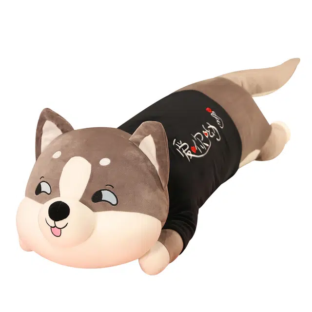 狐狸仙 呆萌哈士奇长抱枕布娃娃 玩偶 毛绒公仔