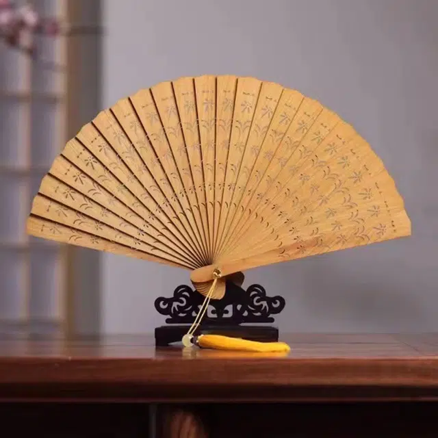 仙作美 夏季必备红木扇子 太行崖柏 苏扇手把件 男女同款情侣款 崖柏