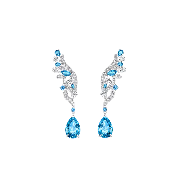 牧野 原创珠宝设计 小众浪漫爱情海洋之歌耳饰 优雅精致高级感 锆石 耳环 女款 原装精美礼盒