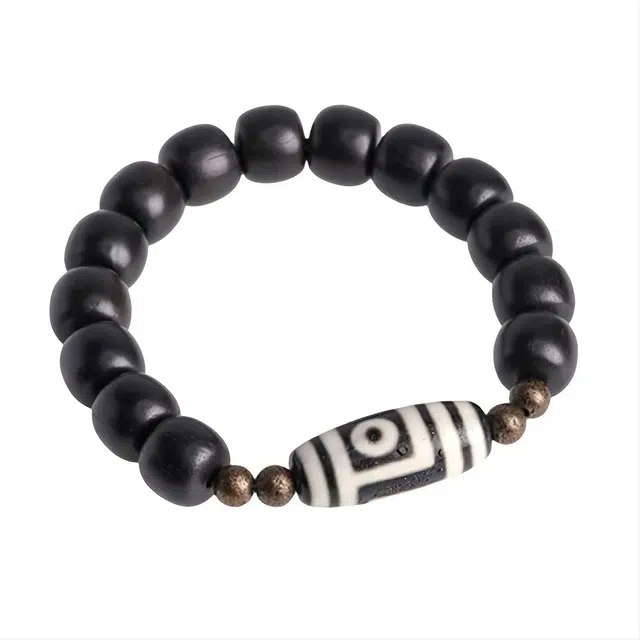 玉临门 复古民族风设计手工雕刻 国潮 黑檀 木作手串 男女同款情侣款 黑檀