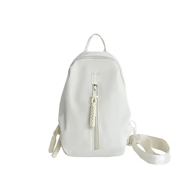 帕克熊 纯色简约可爱风百搭 帆布 帆布包胸包 常规 男女同款情侣款 米白色/粉色/绿色/黑色