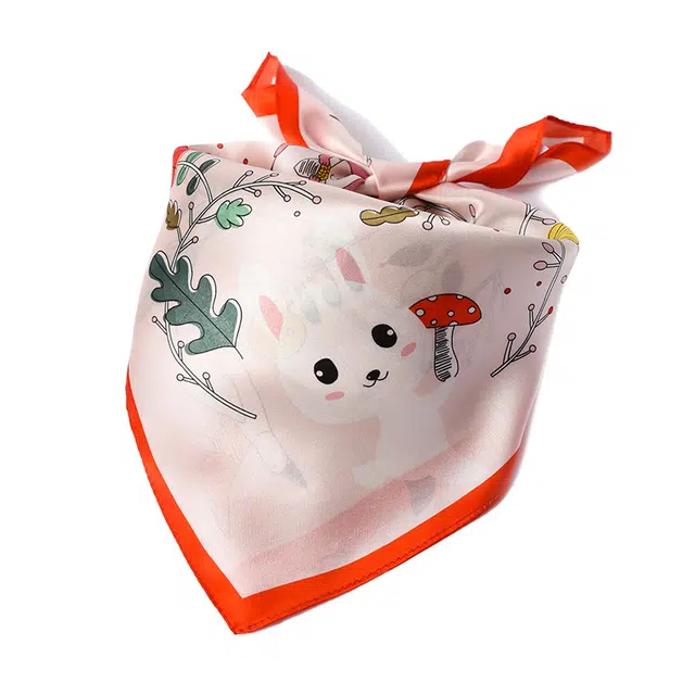 杭丝路 小方巾宝宝婴儿防风真丝围巾三角纱巾护颈围脖 丝巾 儿童款