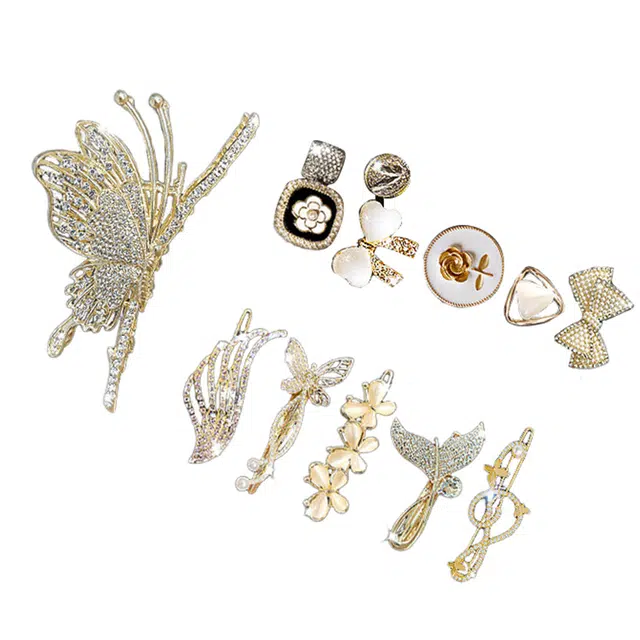 妖娆猫 一周星期发夹头饰套装礼盒高级感鲨鱼夹发卡头绳发圈创意实用高级感儿童礼品女生 抓夹 女款