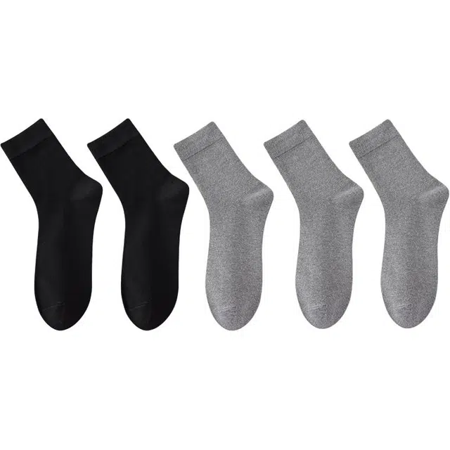 健将 纯色防臭吸汗排湿舒适休闲中筒袜 男款 组合装