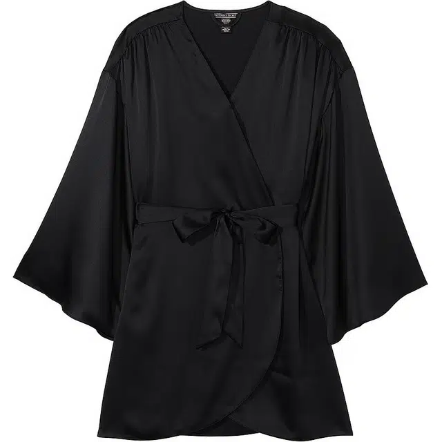 Victoria's Secret Bride Embellished Satin Short RobeBlack