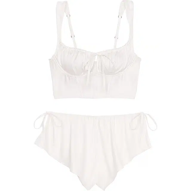 Victoria's Secret DISCOVER Satin Corset Top Shorts SetCW