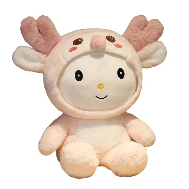 狐狸仙 呆萌带帽子小鹿 玩偶 毛绒公仔