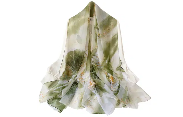 优幽兰 温柔古韵潮流小清新气质优雅印花长款舒适新款 丝巾汉服披肩防晒纱巾 女款