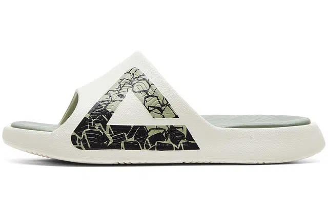 匹克 态极拖鞋 港真果冻 绝不上火 龟苓膏 运动恢复 居家休闲出街百搭 缓震软弹防滑耐磨一字拖鞋 男款 米白绿