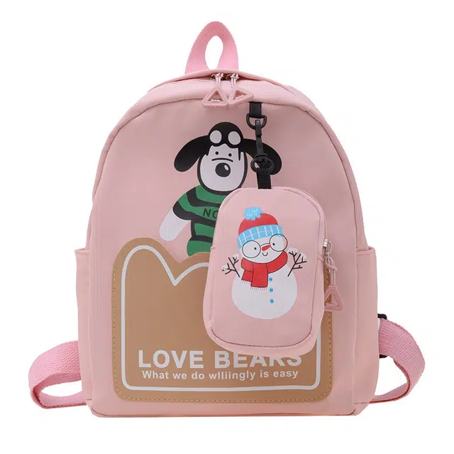 格安诺 韩版女学生书包可爱卡通百搭出游 尼龙 双肩包 女款 粉色/紫色/蓝色/绿色/红色