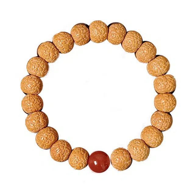 吉千年 精选龙鳞纹玛瑙佛珠单圈 金刚菩提 手串 男款