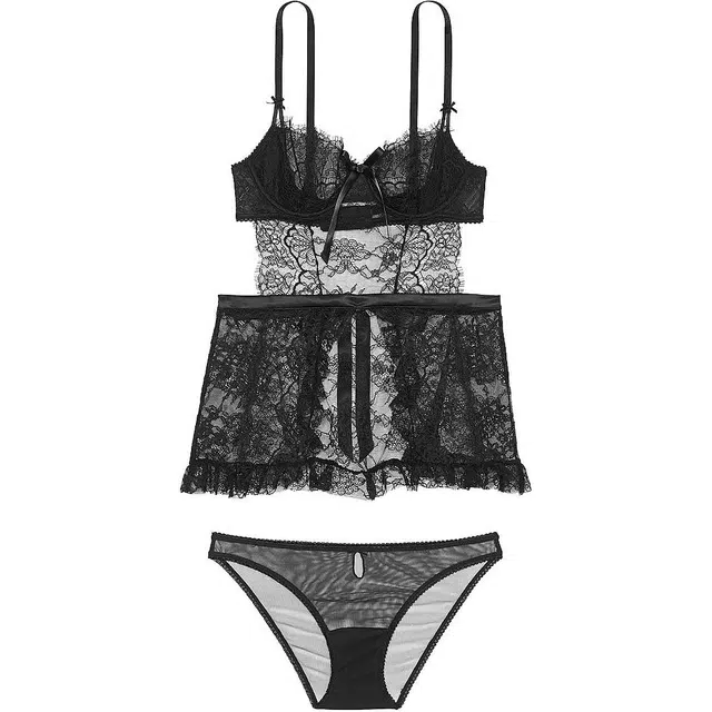 Victoria's Secret PINKVERYSEXY Dream Angels WickedUnlined LaceApronSet