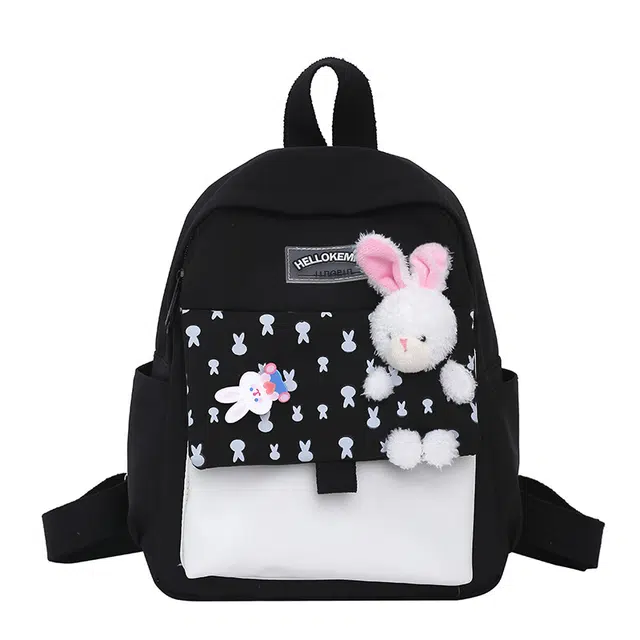格安诺 少女时尚韩版卡通兔子女孩户外街头轻便学生 尼龙 双肩包 女款 蓝色/粉色/黄色/黑色/紫色/绿色