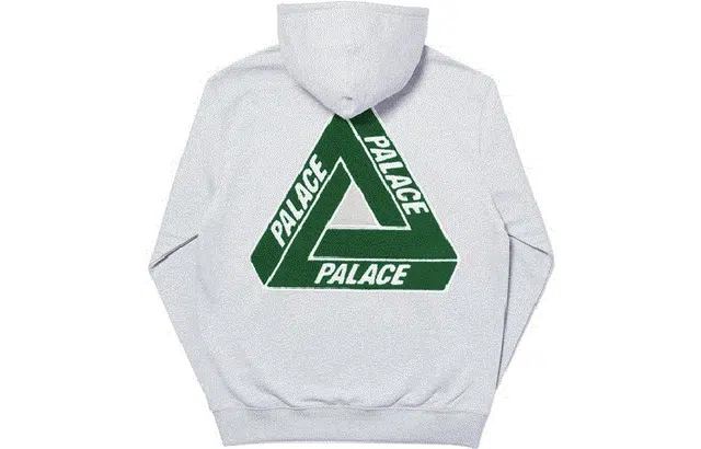 PALACE Tri-Chenille Hood Grey Marl Logo