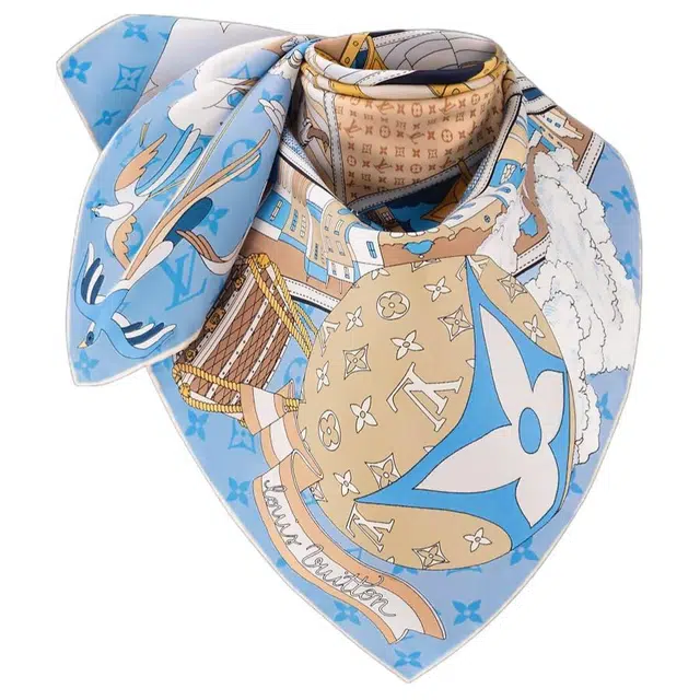 Louis Vuitton Silk Scarf Blue