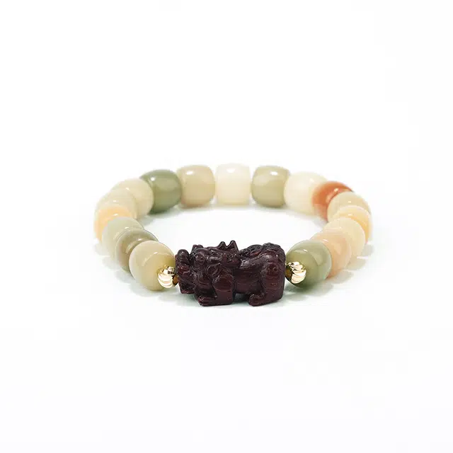 宝罗拉 文玩 招财貔貅五彩多宝 菩提根 手串 男女同款情侣款