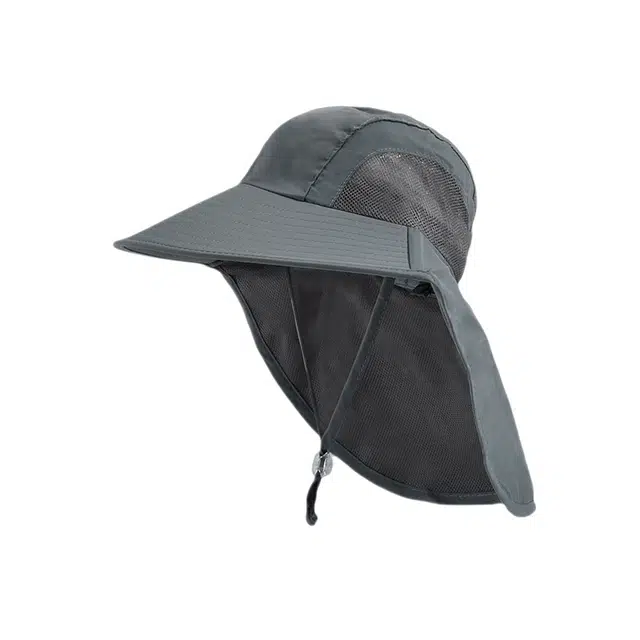 浪莎 防晒户外登山大檐防紫外线太阳帽护颈遮阳易收纳 锦纶 渔夫帽 儿童款