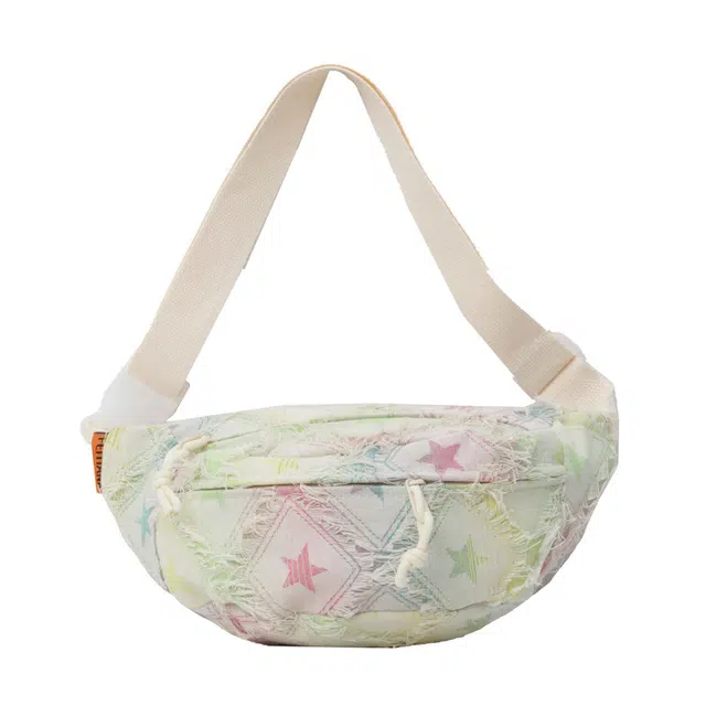 爱尔绅特 小众设计彩色日系百搭休闲 格子渐变 帆布 帆布包斜挎包 常规 女款 星星/小格子/方格