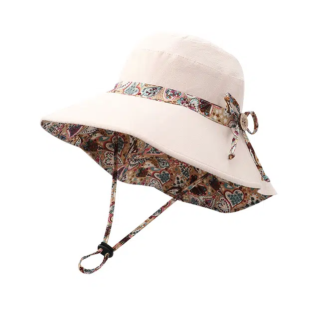 浪莎 大檐防紫外线户外防晒遮阳防紫外线出游骑车户外露营休闲双面 棉 渔夫帽 女款