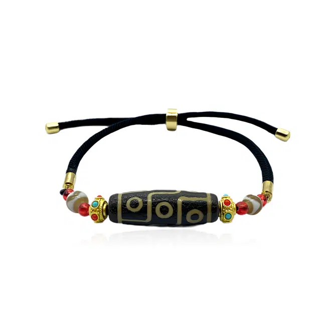 玉临门 国潮小众民族风九眼天珠 玛瑙 玉石手链 男女同款情侣款