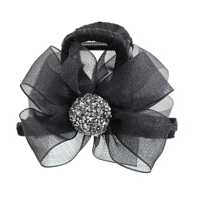 左欧 黑色蝴蝶结抓夹后脑勺丸子头小号发量 发夹 女款