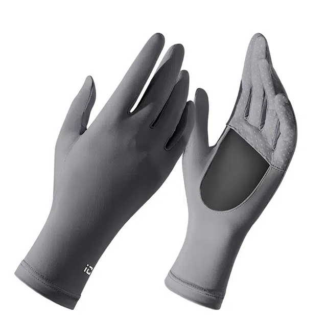 浪莎 开车防紫外线遮阳户外骑行电动车防滑镂空冰丝薄透气 防晒手套 女款