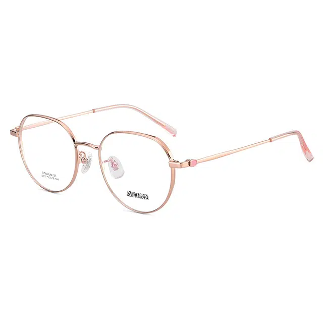 【联系客服可配度数】 康视顿 小框眼镜框近视宽边高度数显薄 纯钛 圆形 光学镜架 女款