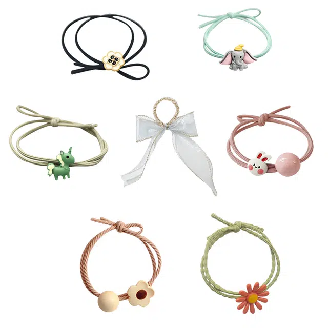 妖娆猫 一周星期头绳发饰套装礼盒高级感皮筋扎头发发绳头饰创意实用毕业高考儿童学生礼品女生 发圈 女款