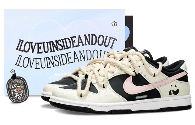 Nike Dunk Low Black Pink Beige