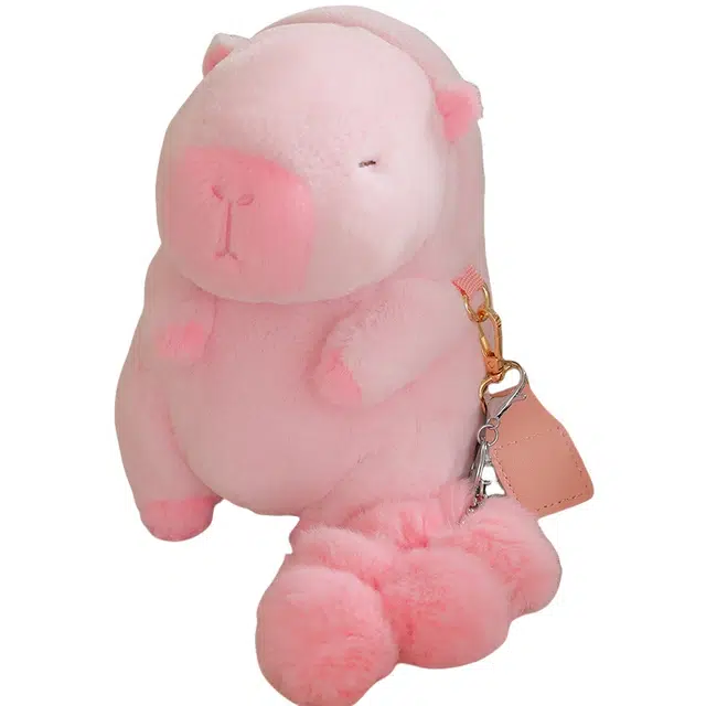 狐狸仙 卡皮巴拉背包水豚 拉线 玩偶 毛绒公仔