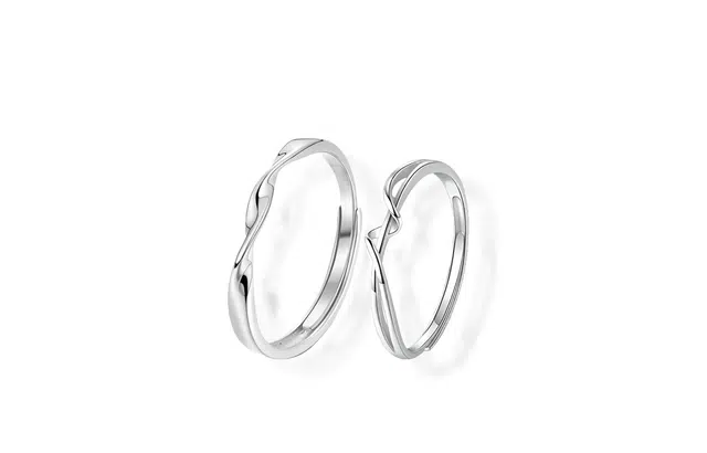 大唐国鼎 莫比乌斯环对戒 爱意交织轻奢 高级感小众设计极简线条通勤 合金 戒指 男女同款情侣款