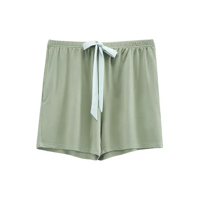睦隆世家 舒适亲肤凉感双侧口袋短款睡裤 女款 淡绿色