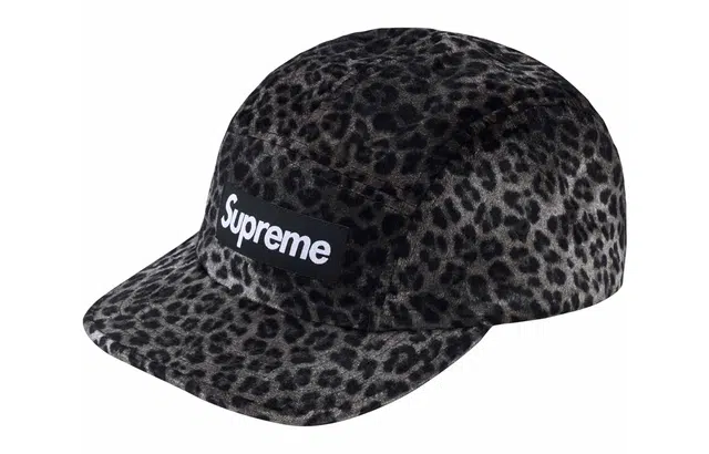 Supreme SS24 WEEK 9 LEOPARD VELVET CAMP -CAP