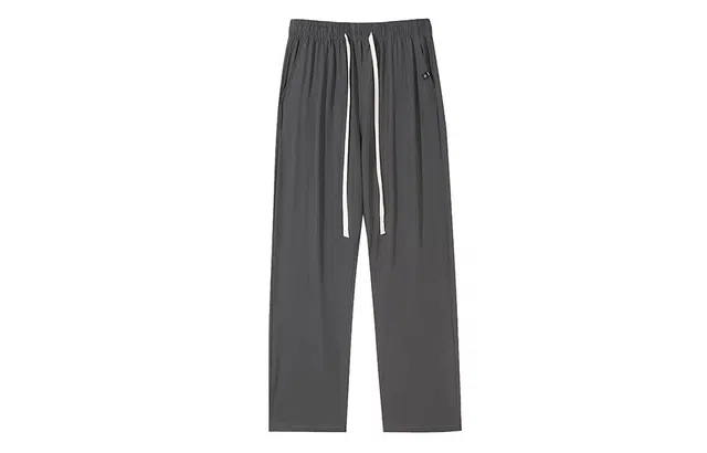 巴塞罗那足球俱乐部  纯色简约美式速干透气舒适梭织柔软透气高街嘻哈学院风基础针织百搭垂感弹力户外系带松紧直筒大码宽松中腰九分休闲裤 男女同款