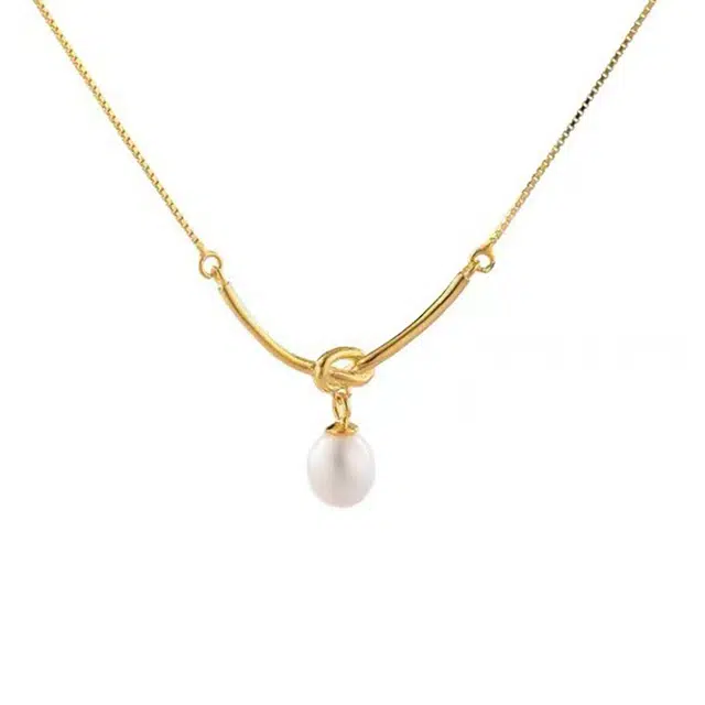 周百福 法式优雅气质高级感小众设计感精致小巧简约通勤百搭锁骨链 淡水珍珠 珍珠项链 女款