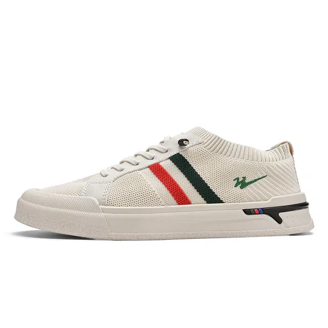 双星 潮流舒适 懒人百搭 减震防滑耐磨透气轻便 低帮 生活休闲鞋 男款 米色