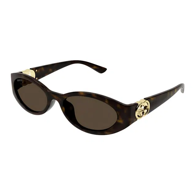 Gucci Oval Tortoiseshell Sunglasses