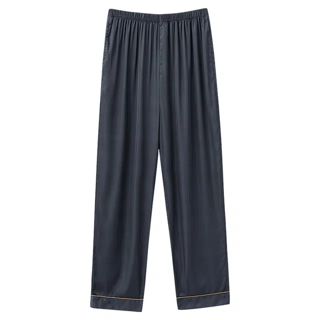 欧迪芬 冰丝凉感宽松透气丝滑舒适纯色简约可外穿睡裤 男款 灰色