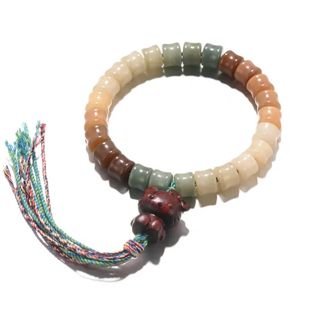 凯真 复古 小众 多宝 竹节设计款 新中式古风 白玉菩提 手串 女款