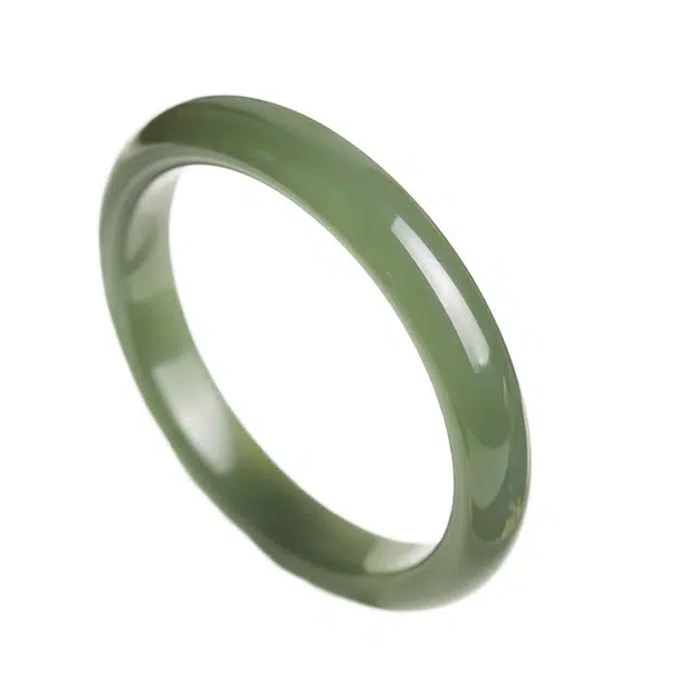 舒杰 湖水绿手镯 和田玉 高品质玉镯  送女  好玉相伴 男女同款情侣款 青白玉