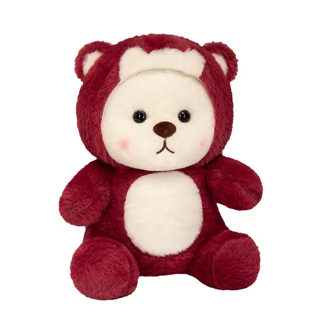 皮皮豆 可爱草莓变身小熊 玩偶 毛绒公仔