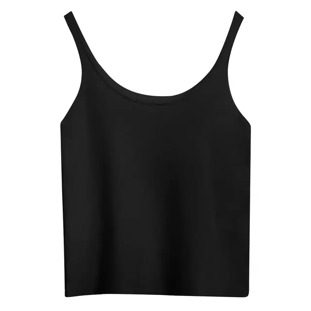 水中花 时尚简约纯色细肩带吊带上衣背心 女款